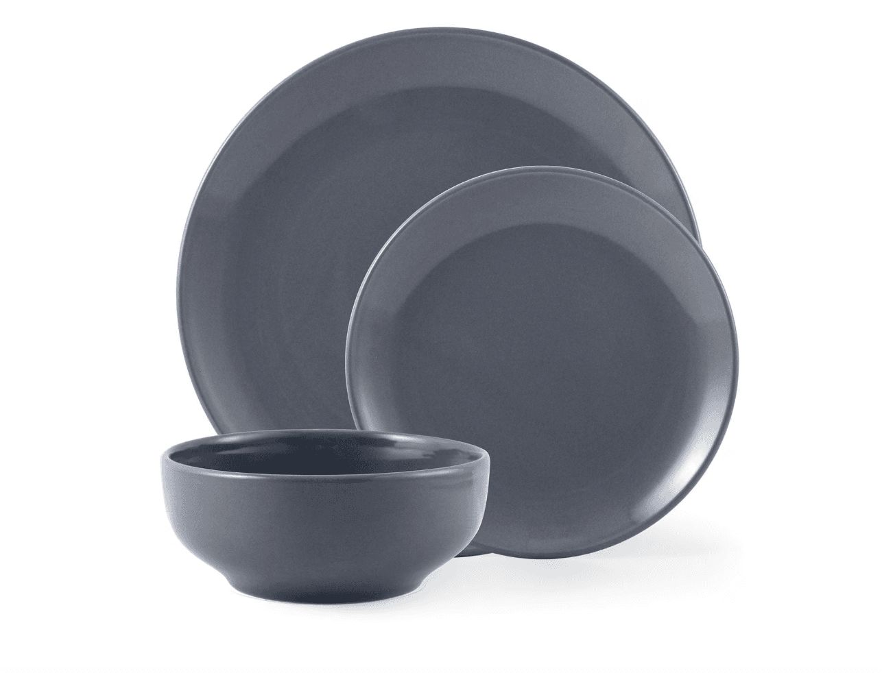 Grey Stoneware Dinnerware Set- 12 Pieces