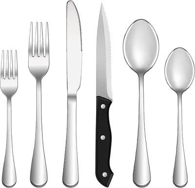 48-Piece Silverware Set with Steak Knives